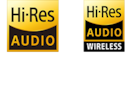 Logos of Hi-Res Audio and Hi-Res Audio wireless