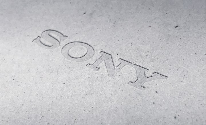 Sony logo embossed with paper material