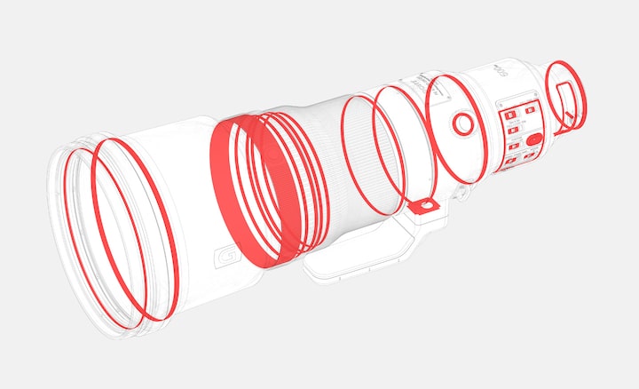 Illustration describing dust- and moisture-resistant design