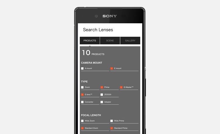 An easy-to-navigate lens index