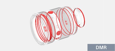 Illustration showing locations of dust and moisture resistant seals on the lens body Illustration showing locations of dust and moisture resistant seals on the lens body Illustration showing locations of dust and moisture resistant seals on the lens body