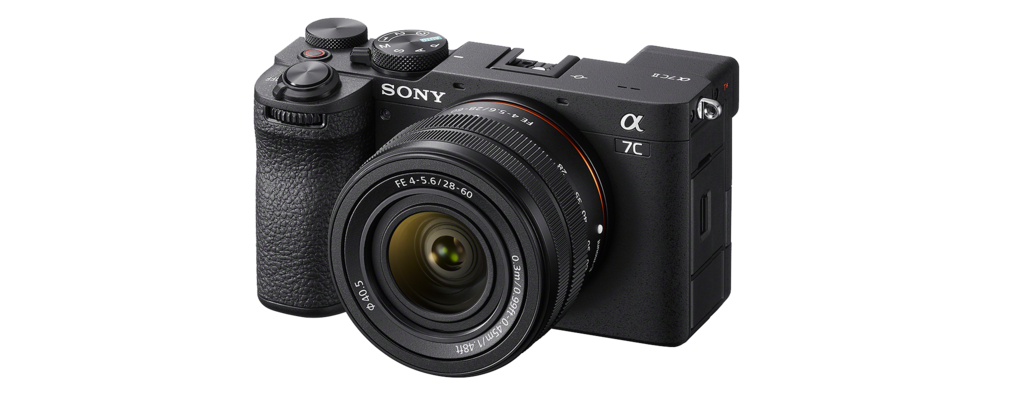 Image of the black camera front with SEL2860 lens