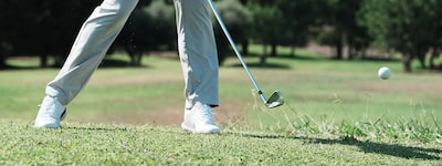 Example image of a golf swing, immediately after the club has hit the ball