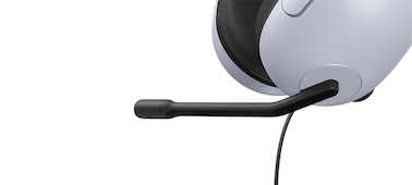 Close-up of INZONE H3 showing earcups and boom microphone extended to left